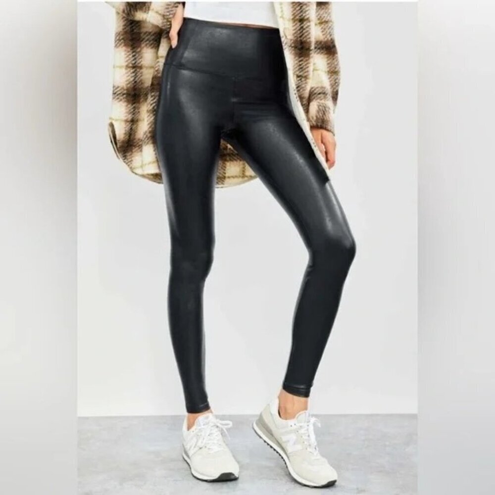 ARITZIA WILFRED FREE Daria Faux Leather Leggings Designer Vegan Black Sz S EUC